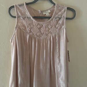 Style & Co Medium Sleeveless Mocha Rose Top